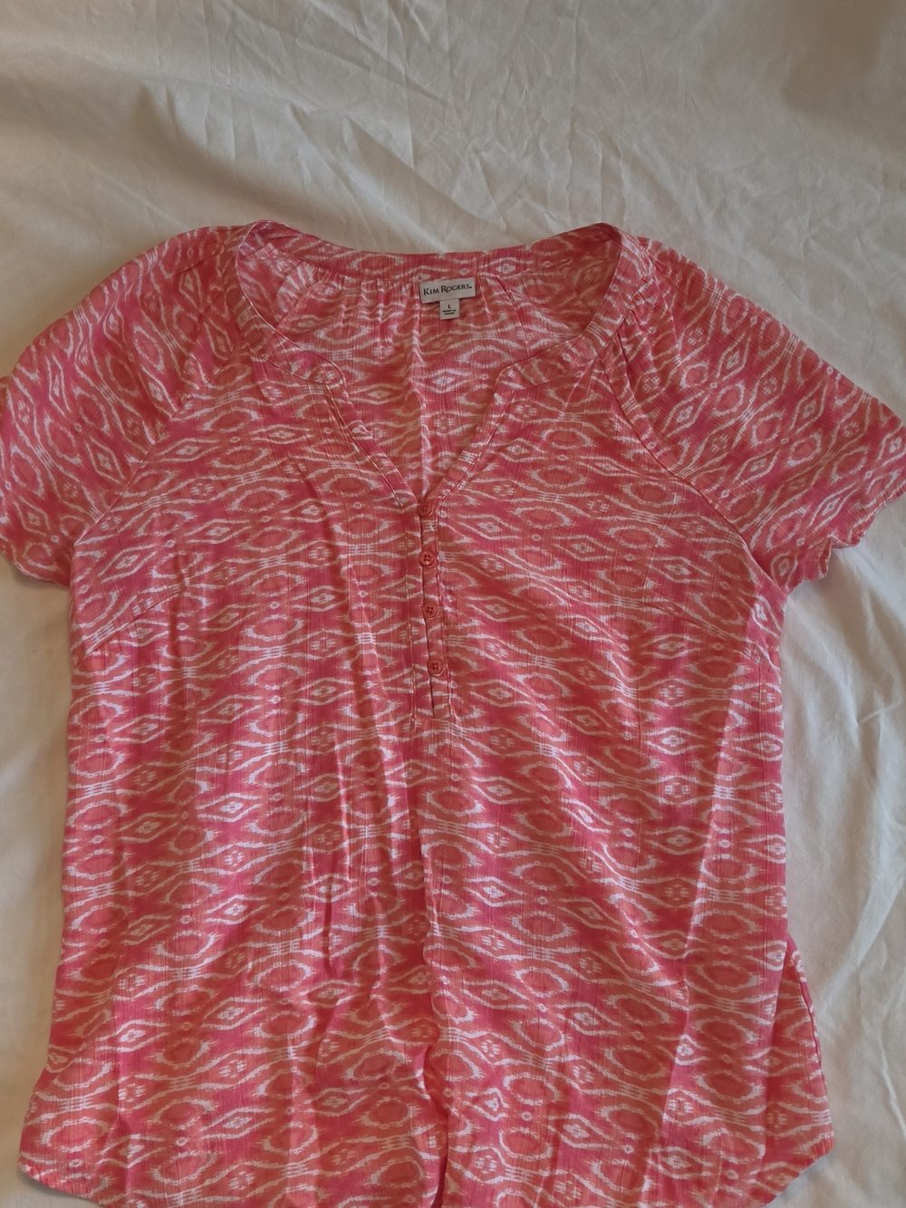 Kim Rogers Pink Patterned Ladies Top